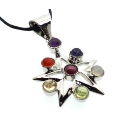 Chakra Gemstone Star Pendant